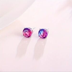 S925 Silver Plated - Gradient Color Earrings